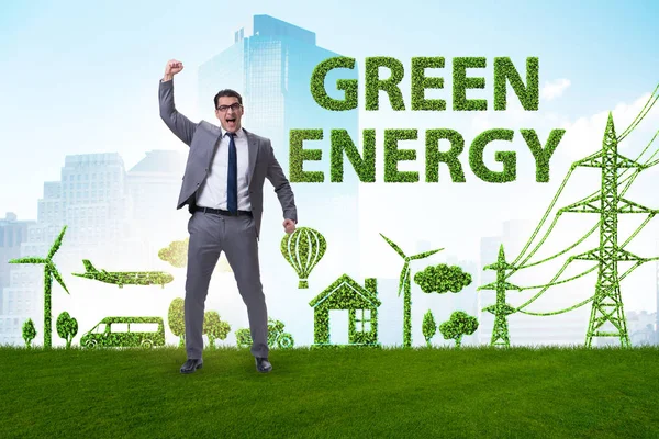 Green and ecology concept with businessman — Stock Photo, Image