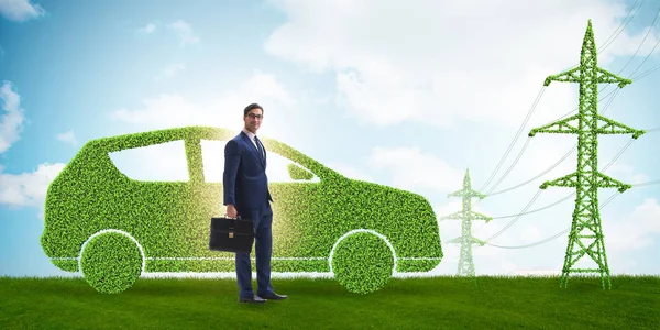 Electric car and green energy concept — Stock Photo, Image