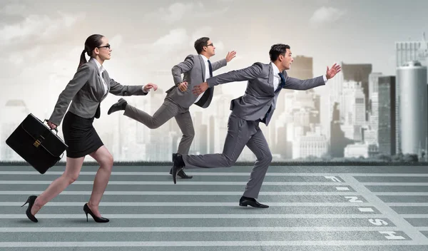 Businesspeople running in competition concept — Stock Photo, Image