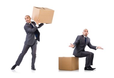 işadamı üzerinde beyaz izole kutusu