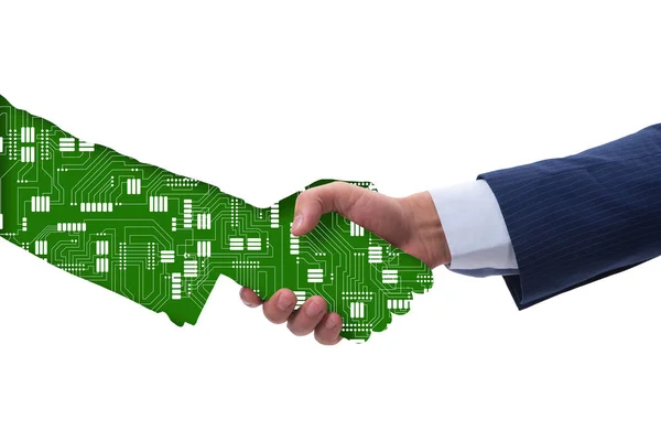 Digital transformation concept with handshake