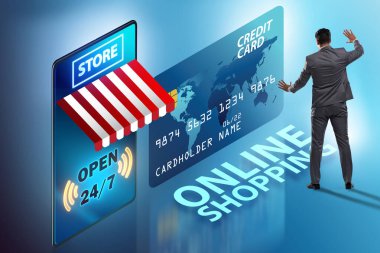 Akıllı telefonlu online alışveriş kavramı