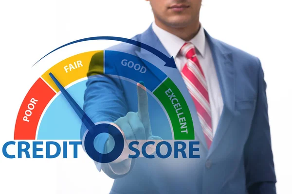 Imprenditore nel concetto di punteggio di credito — Foto Stock