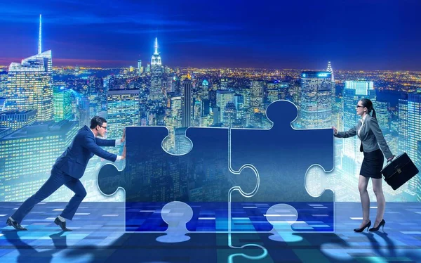 Businessconcept van puzzels voor teamwork — Stockfoto