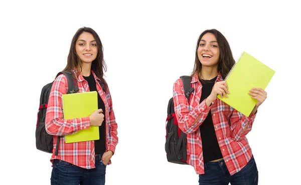 Giovane studente isolato su bianco — Foto Stock