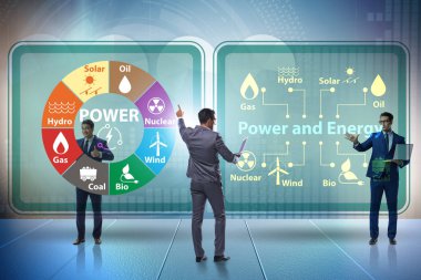 İş adamıyla enerji karışımı kavramı