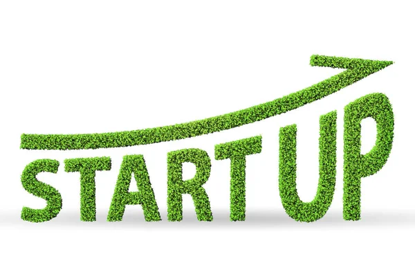 Grünes Startup-Konzept - 3D-Rendering — Stockfoto