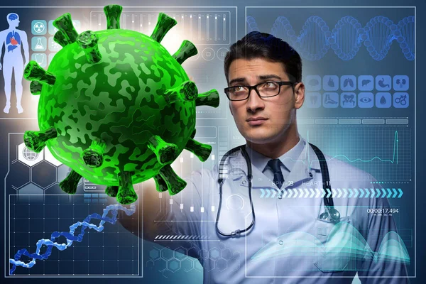Doktorn forskar om coronavirus i labbet — Stockfoto