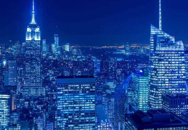 View of New York Manhattan during sunset hours