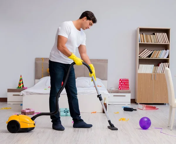 Man at home after heavy partying — Stock Photo, Image