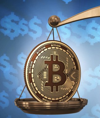 Bitcoin ve diğer para birimleriyle ölçeklendirmeler - 3d oluşturma
