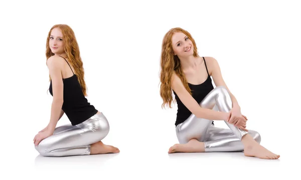 Young redhead girl in tight leggings — Stock Photo, Image