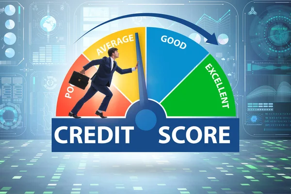 Businessman trying to improve credit score — Stockfoto