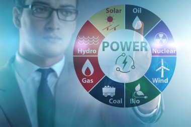 İş adamıyla enerji karışımı kavramı