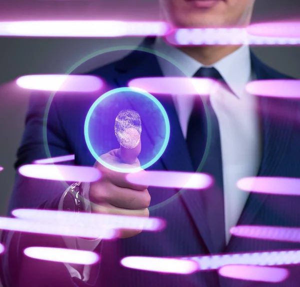 Biometrische identificatie concept met vingerafdrukken — Stockfoto