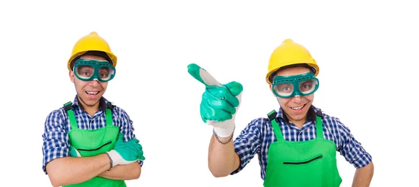 Trabajador industrial aislado en el fondo blanco —  Fotos de Stock