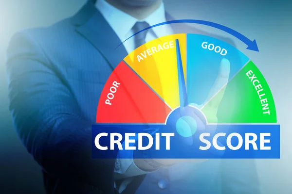 Businessman in credit score concept — Stock Photo, Image