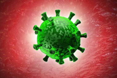 Coronavirus illüstrasyon konsepti - 3D görüntüleme