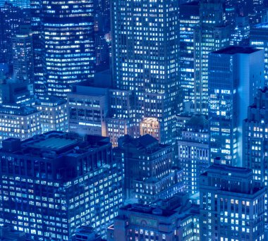 Günbatımında New York Manhattan manzarası