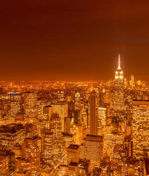 Vista de Nova York Manhattan durante o pôr do sol — Fotografia de Stock