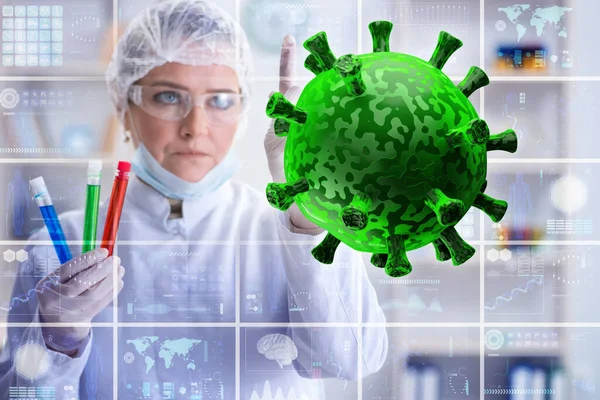 Médecin recherche coronavirus dans le laboratoire — Photo