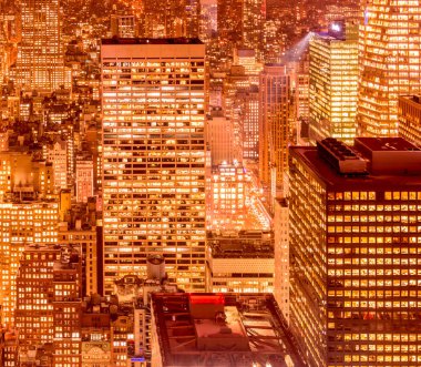 Günbatımında New York Manhattan manzarası