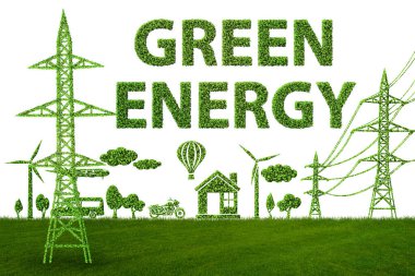 Yeşil Enerji Konsepti - 3D görüntüleme