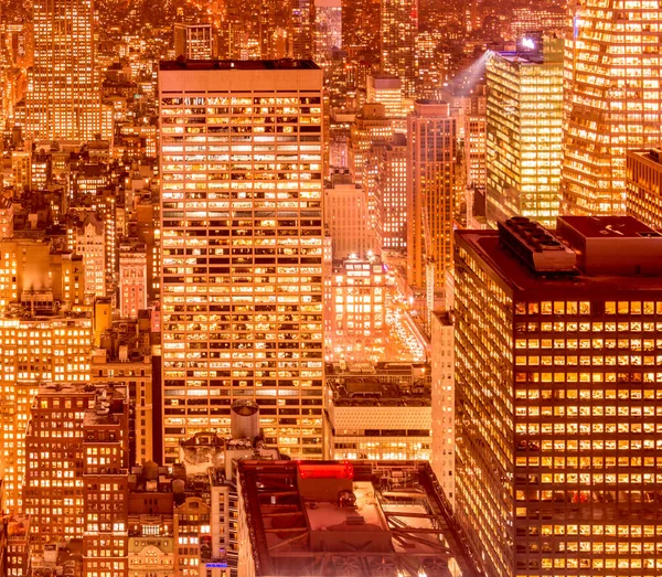 Vista de Nova York Manhattan durante o pôr do sol — Fotografia de Stock