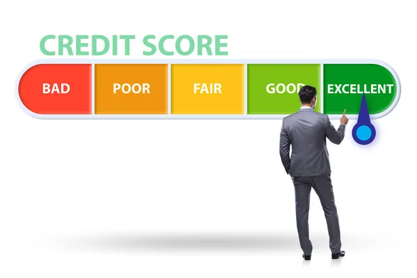 Businessman in credit score concept — 图库照片