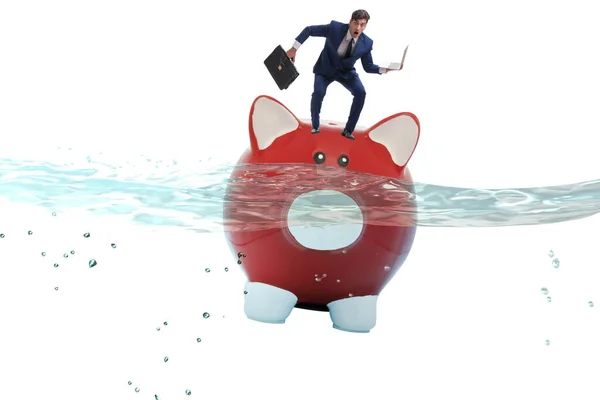 ピギーバンクとの債務概念のビジネスマン — ストック写真