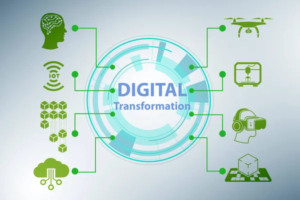 Konzept der digitalen Transformation - 3D-Rendering — Stockfoto