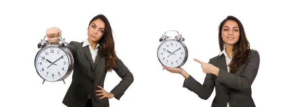 Affärskvinna med klocka missar sina deadlines — Stockfoto
