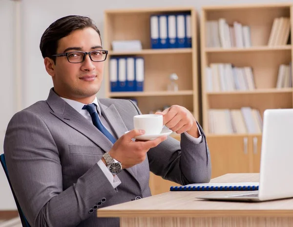 Young handsome businessman working on office — Stock Photo, Image