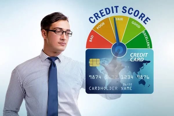 Businessman in credit score concept — 图库照片