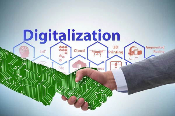 Digital transformation concept with handshake — Stock Photo, Image