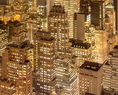 Günbatımında New York Manhattan manzarası