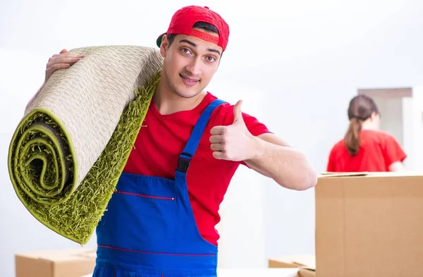 Professional movers doing home relocation