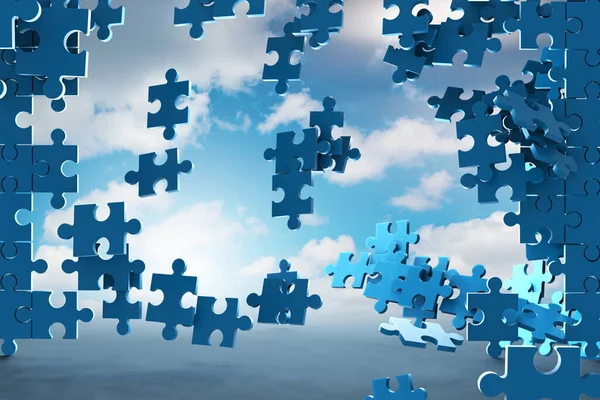 Jigsaw puzzle pieces - 3d rendering — Stock Photo, Image