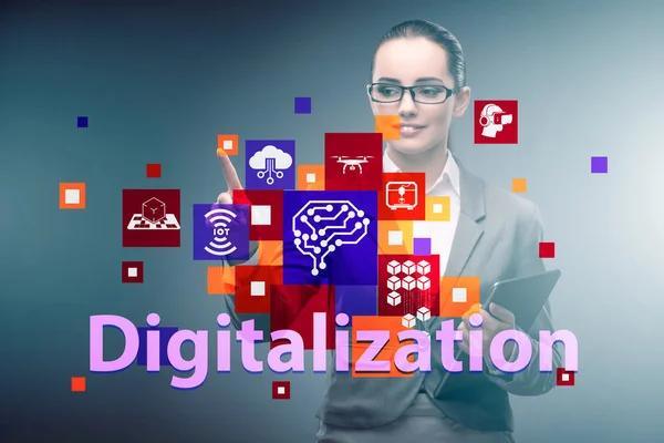 Digitale transformatie en digitalisering technologie concept — Stockfoto