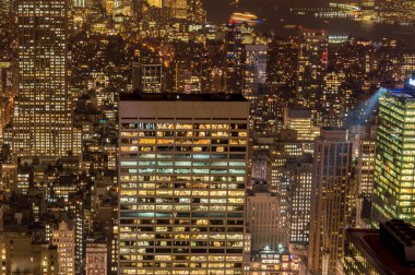 Günbatımında New York Manhattan manzarası