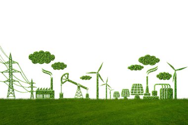 Yeşil Enerji Konsepti - 3D görüntüleme
