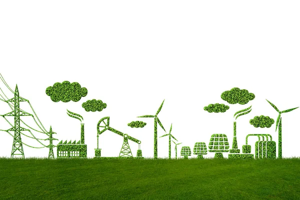 Zöld energia koncepció - 3d renderelés — Stock Fotó