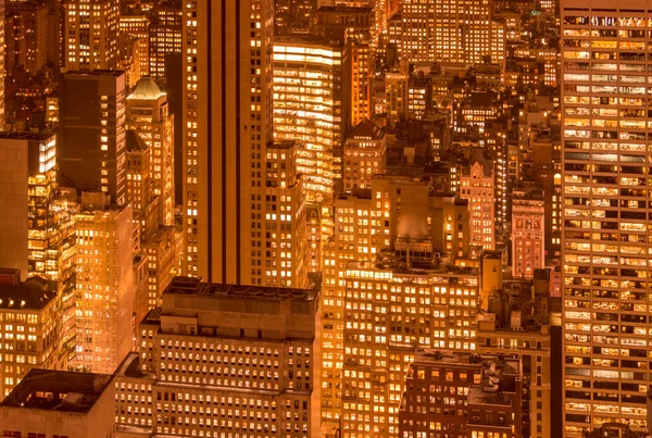 Vista de Nova York Manhattan durante o pôr do sol — Fotografia de Stock