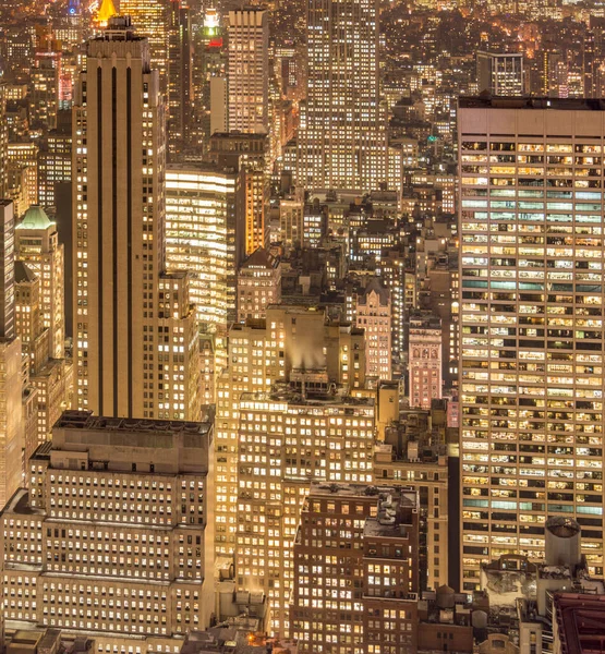 Utsikt över New York Manhattan under solnedgången timmar — Stockfoto