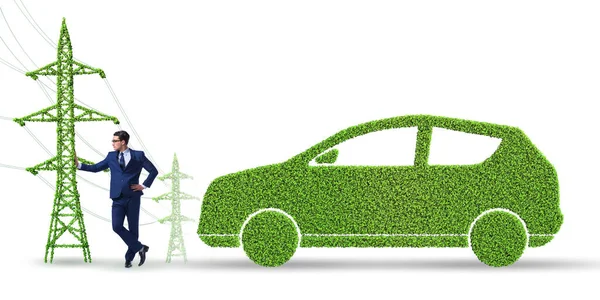 Carro elétrico e conceito de energia verde — Fotografia de Stock