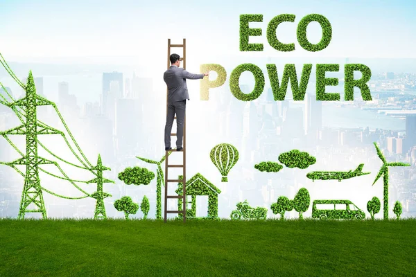 Groen en ecologisch concept met zakenman — Stockfoto