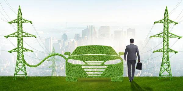 電気自動車とグリーンエネルギーの概念 — ストック写真