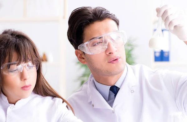 Two lab doctor testing food products — Stock Photo, Image