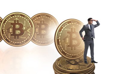 Kripto para birimi engelleme konsepti işadamı