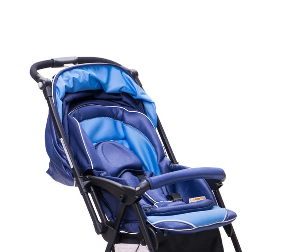 Blue pushchair isolated on white background — Stock Photo, Image